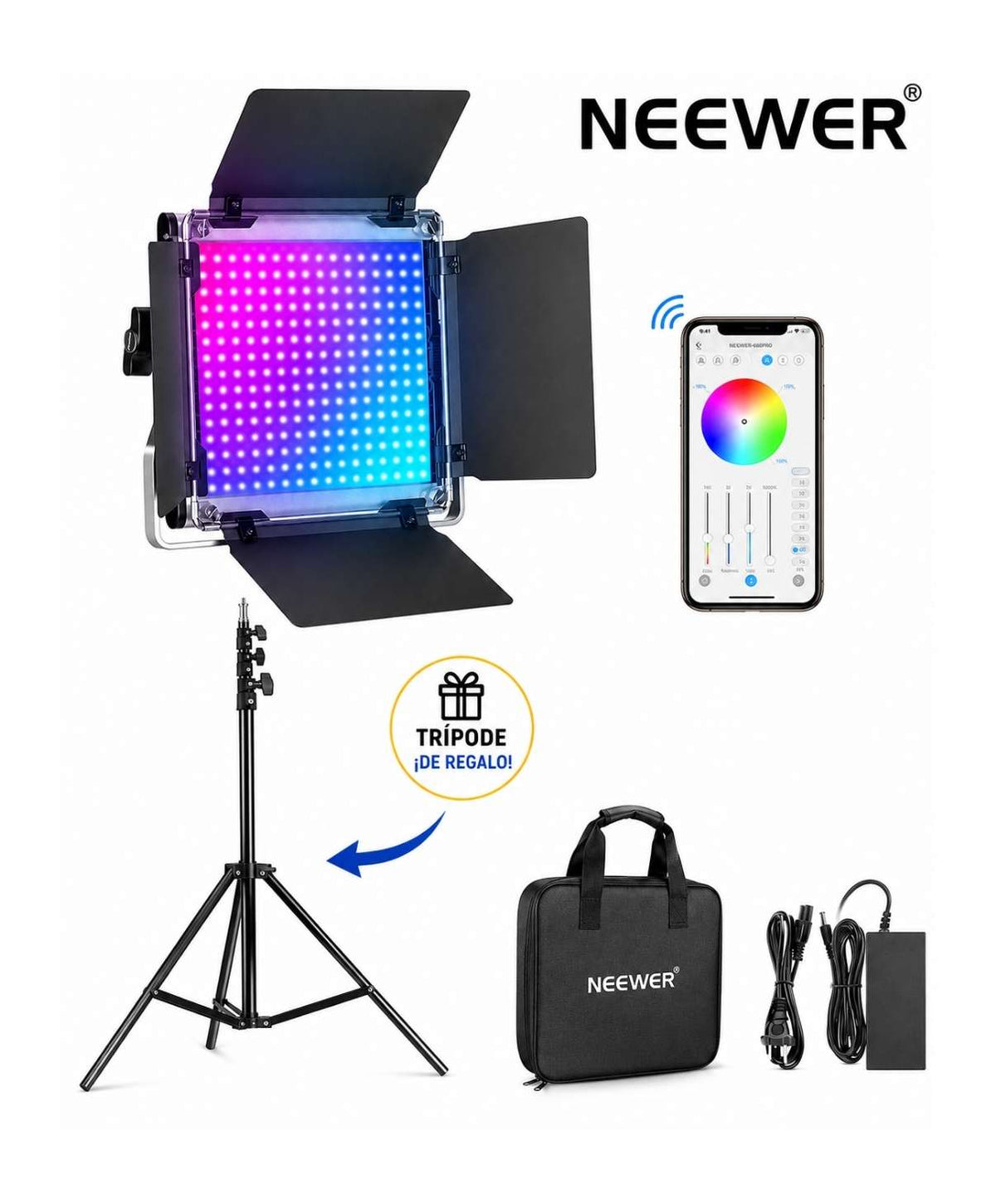Neewer NW660 RGB PRO II 50W — Panel LED RGB