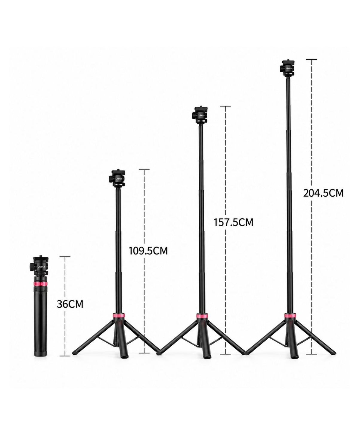 Ulanzi MT-79 – alturas del trípode, de 39 cm a 2 m