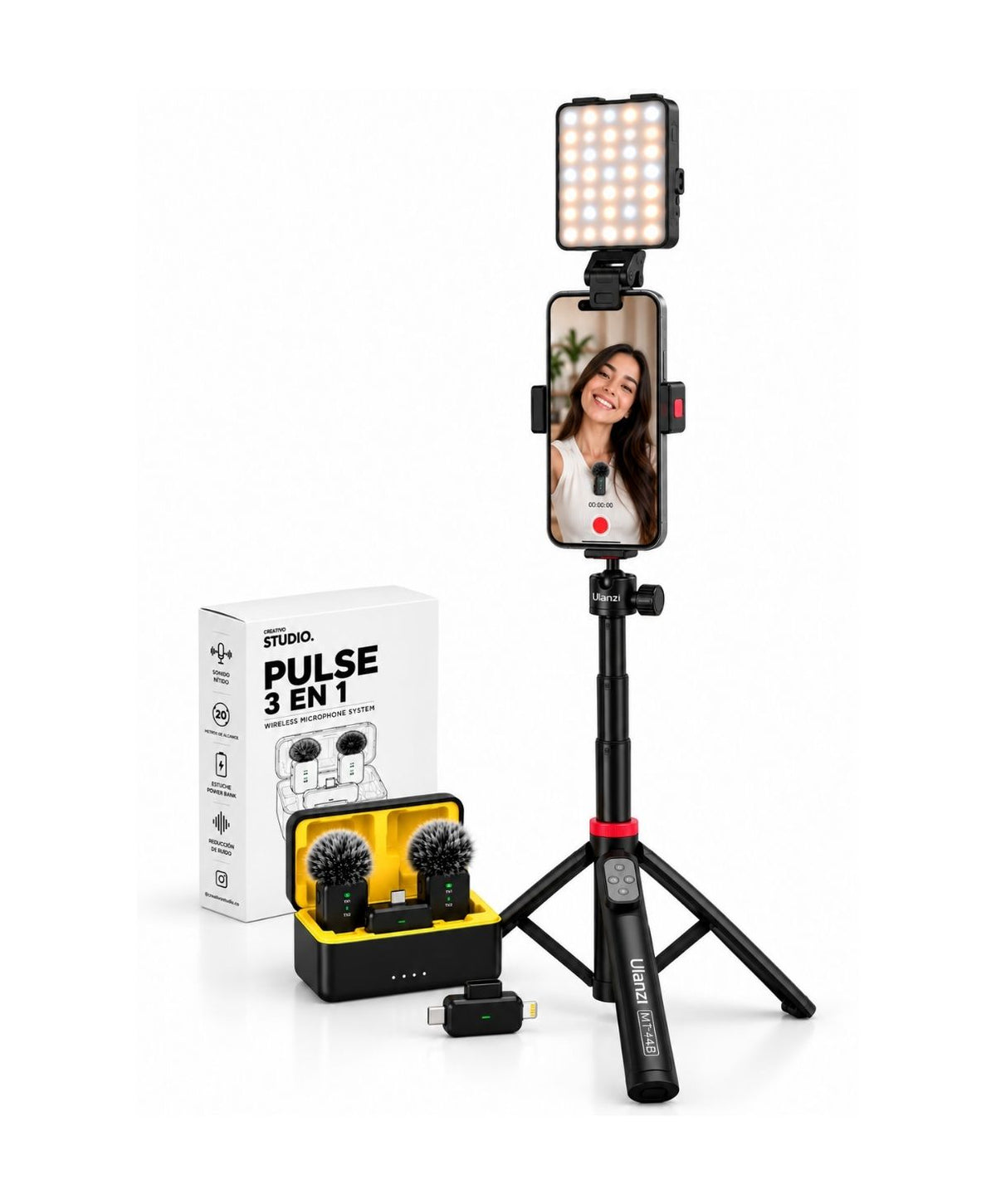 Combo Creador — Pulse Pro 3 en 1 + MT44 + Selfie 5W