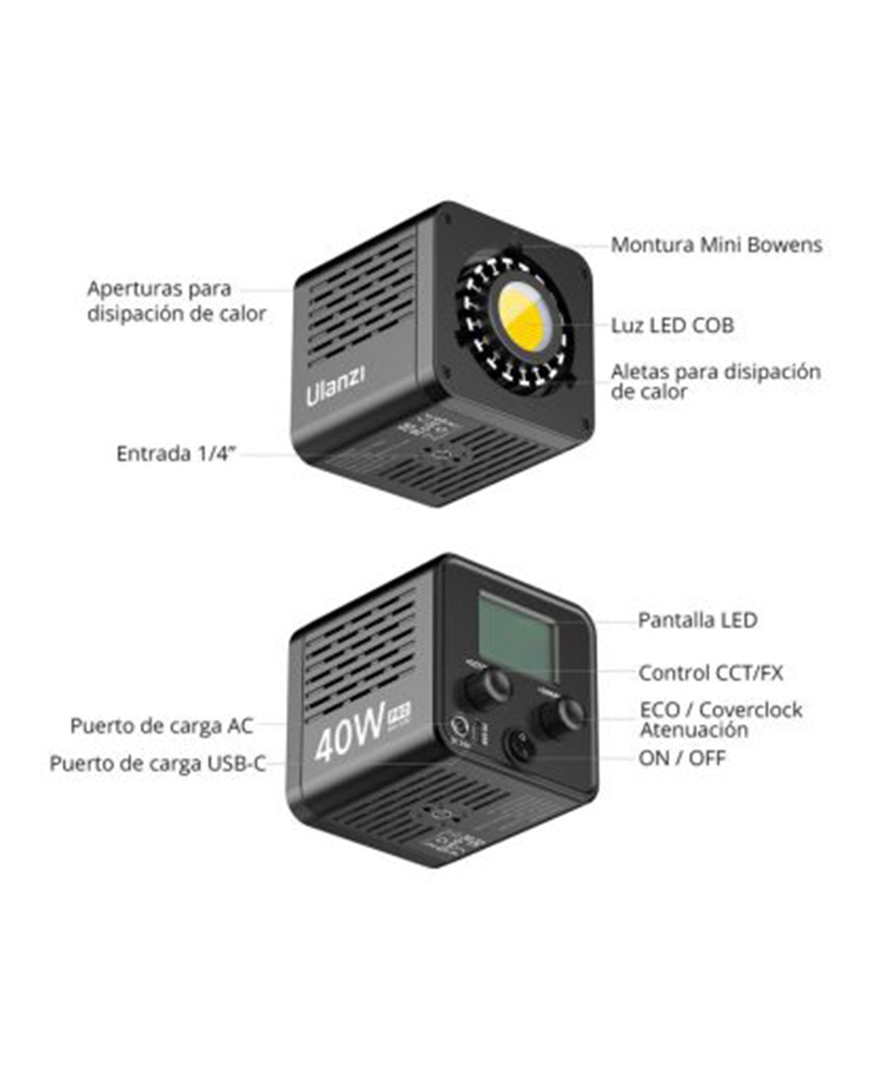 Ulanzi L023 — Luz LED Bicolor 40W Profesional