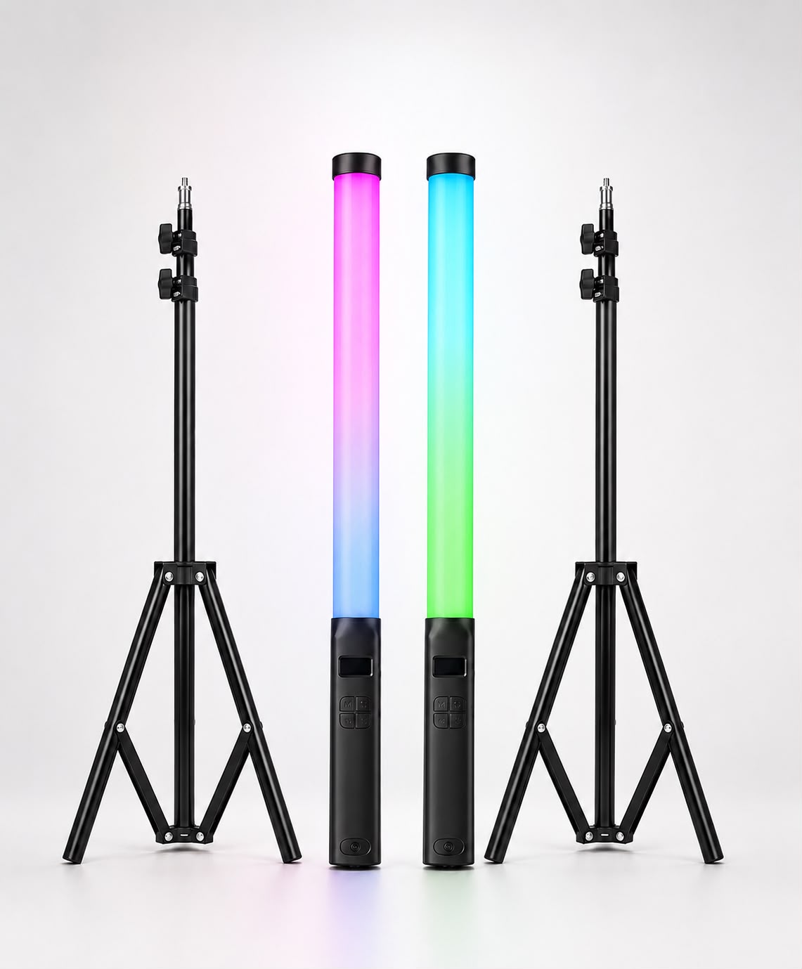 Creator Duo RGB ⭐ 2 Barras LEDRGB + 2 Trípodes Universales